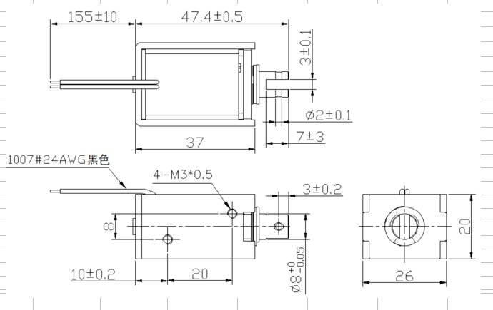 U0837L-推拉式电磁铁(图2)